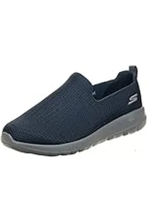 Skechers Go MAX Clinched Athletic Mesh Double Gore Zapatillas de Malla para Caminar, sin Cordones, para Hombre, Marino, 12 X-Wide