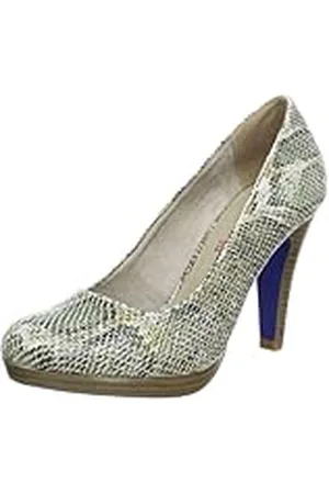 QS by s.Oliver Casual, Sandalias con Plataforma Mujer, Verde-Grün (Green Snake 767), 38