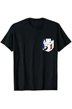 LOONEY TUNES Pepe Le Pew Face Faux Pocket Camiseta