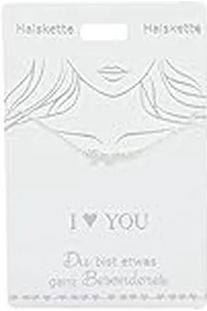 Depesche 4710-004 - Collar con colgante con texto I Love You, bañado en , longitud variable (42 cm + 5 cm), ideal como regalo o detalle