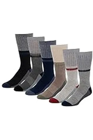 Amazon Calcetin Corto con Bloques de Color Hombre, 6 Pares, , 46-48