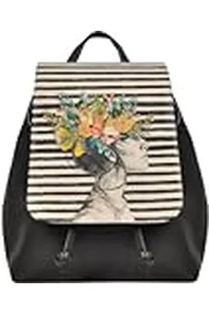 Dogo Femme Cuir Vegan Noir Fait Main et Mode Sac à dos - Dreamer Motif