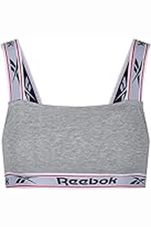 Reebok Camiseta Corta con Tirantes Gruesos, algodón elástico, con Almohadillas extraíbles Top, Sujetador para Mujer, , M
