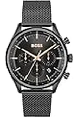 HUGO BOSS Reloj Cronógrafo de Cuarzo para Hombre Colección Gregor con Correa de Malla de Acero Inoxidable Negro - 1514065
