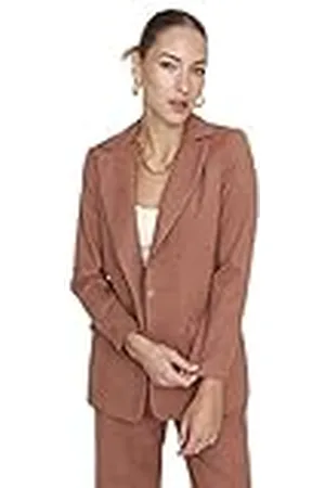 Trendyol Blazer Tejido Liso de Doble Botonadura Regular para Mujer Abrigo, , 36