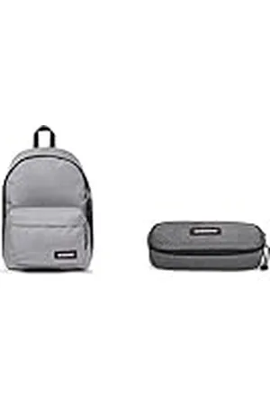 Eastpak Out of Office Mochila, 44 cm, 27 L, Gris (Sunday Grey) & Oval Single Estuche, 22 cm, Gris (Black Denim)