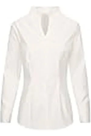 Seidensticker Blusa con cuello de copa ajustado Blusas Mujer, Blanco A2, 50