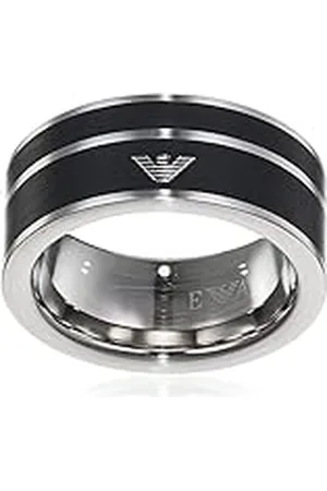 Emporio Armani Anillo Para Hombre, 9/10/11/11.5mm Anillo De Acero Inoxidable Plateado, EGS2032040