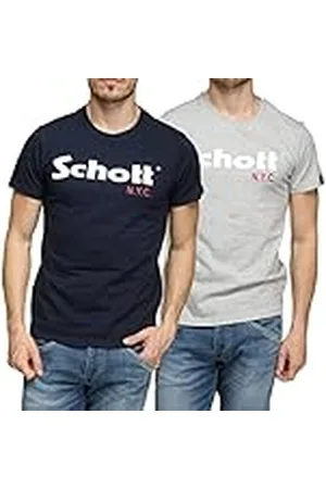 Schott NYC TS01MCLOGO Camisa, , S (Pack de 2) para Hombre
