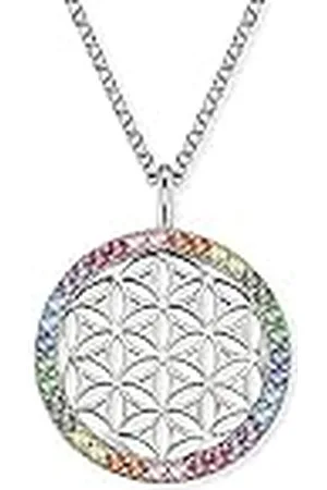 Engelsrufer Collar de plata 925 para mujer con flor de la vida y circonitas , ERN-LILLIFL-ZIM
