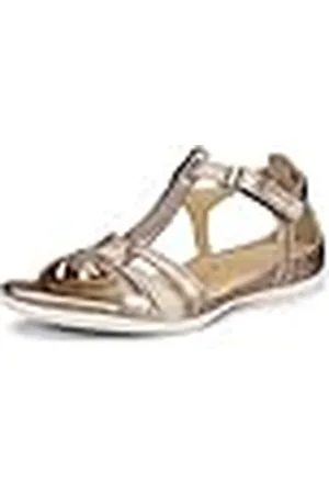 Ecco Flash T-Strap Sandal, Sandalias Mujer, Plateado (57462 Warm Grey Metallic/Moon Rock), 37 EU