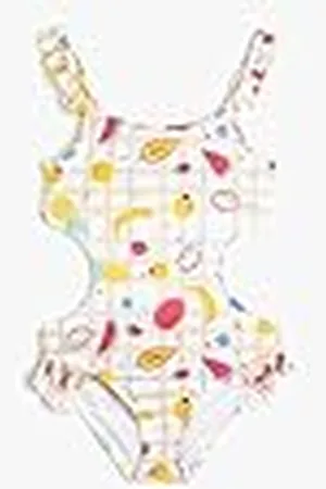 Koton Swimsuit Printed Ruffle Detail Cutout Detail, Trajes de baño