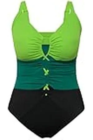 Ulla Popken Bañador Lisa, Colourblock 826476 Traje de baño de una Sola Pieza, , 44 Mujeres