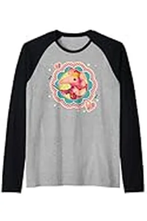 Clangers Tiny Clanger Conducting Music Gingham Patrón Retro Camiseta Manga Raglan