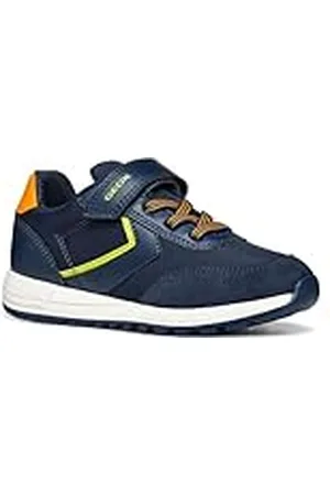 Geox J ALBEN Boy A, Zapatillas, Navy/Lime Green, 33 EU