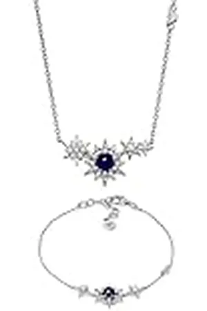 Emporio Armani Collares y pulsera de plata esterlina para mujer, conjunto