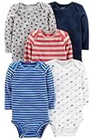 Carters Simple Joys by Long-Sleeve Bodysuit Pack of 5 Body, , Prematuro (Pack de 5) Unisex bebé
