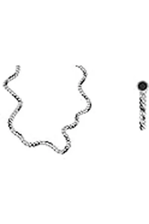 Diesel Collar y Pendientes Hombre de Acero Steel, Acero Inoxidable Plata, Set