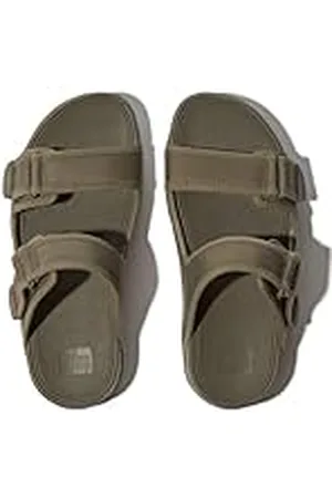 FitFlop Gogh Moc Mens Adjustable Water-Resistant Slides, Sandalia Hombre, Green, 41 EU
