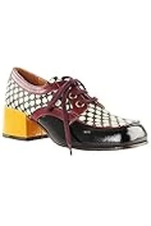 Chie Mihara Babizu39,5, Oxford Mujer, Negro, Blanco, Rojo y Amarillo, 39.5 EU