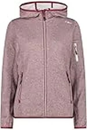 CMP Chaqueta de Knit-Tech para Mujer con Capucha Fija, Granata-Off White, 54