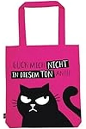 Rebecca Moses . Ed the Cat Shopper - Bolsa de tela 100% algodón para la compra, oficina o universidad, color rosa, , 39 cm x 42 cm, Minimal