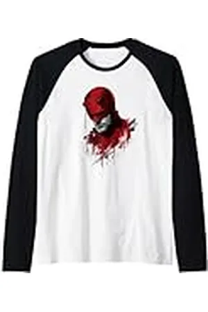 Daredevil Red Drip Portrait On Light Camiseta Manga Raglan