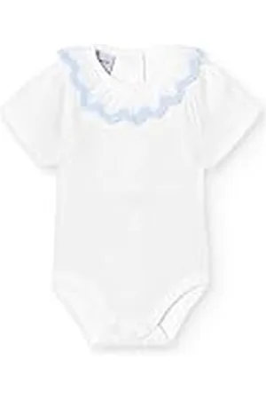 BABIDU Body Bebé Manga Corta Algodón 100%, Body Bebé Recien Nacido Con Cuello Volante Bolillo, Tejido Transpirable Suave y Hipoalergénico Piel Sensible, Ropa Bebé Niño y Niña Unisex, Basicos Verano