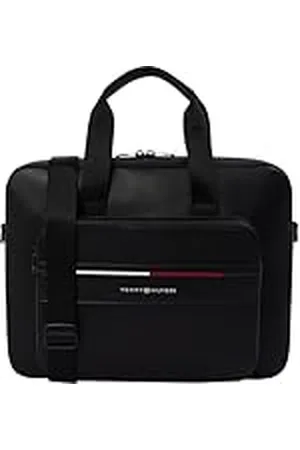 Tommy Hilfiger Maletín para portátil Hombre Foundation con bolsillo exterior, Negro (Black), Talla Única