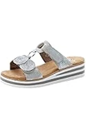 Rieker V02k3, Sandalia Mujer, Plata, 38 EU