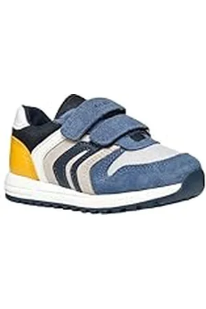 Geox B ALBEN Boy A, Zapatillas Bebé-Niños, Jeans/Yellow, 22 EU