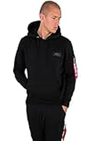 Alpha Industries Back Camo Print Sudadera, Negro (Black/White Camo-615), 3XL para Hombre