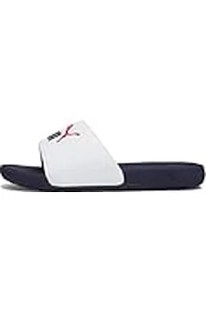 PUMA Cool Cat 2.0 PS, Slide Sandal, White Navy For All Time Red, 31 EU