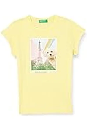 Benetton T-Shirt 3i1xc1576 Camiseta, Giallo 2v6, 68 para Niñas