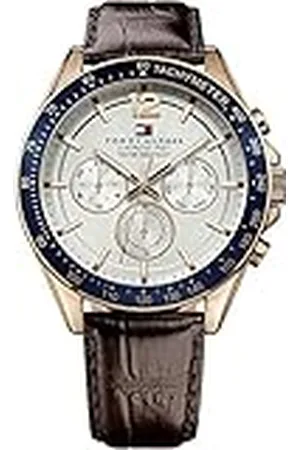 Tommy Hilfiger Reloj Analógico de Cuarzo multifunción para Hombre con Correa en Piel Marrón - 1791118