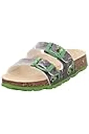 Superfit Fussbettpantoffel, Pantuflas, Gris (Grey/Green 2050), 25 EU