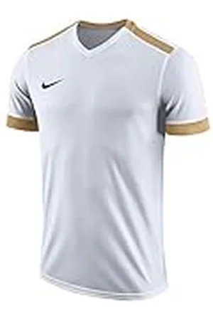 Nike Y NK Dry Prk Drby II JSY SS T-Shirt, Niños, White/Jersey Gold/Jersey Gold/Black, L