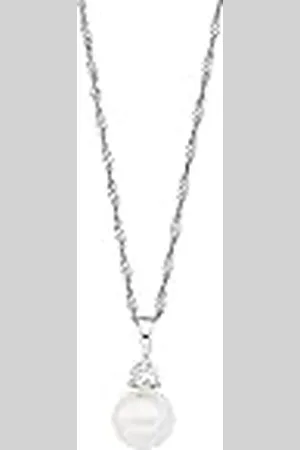 Amor Collar con colgante Collar de de ley 925 para señoras, con sintetizador de circonitas, con perla cultivada de agua dulce, 45 cm, , Viene en caja de regalo de joyería