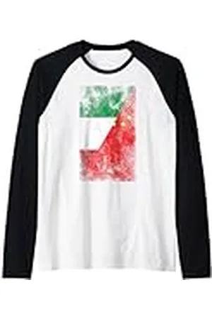 Irreverent Tees Banderas de Italia y China - Italiano Chino Camiseta Manga Raglan