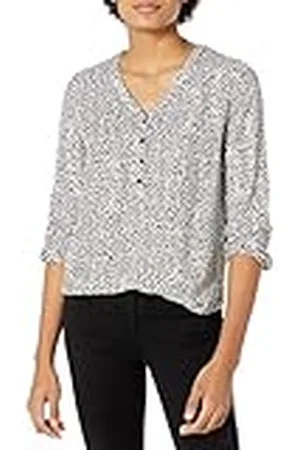 Amazon Camisa Popover con Botones y Mangas 3/4 Mujer, , XL