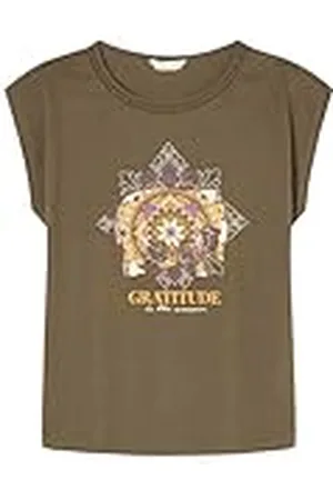 Springfield SPRINGFILED, Mujer, Camiseta "Gratitude", Medium Khaki, M