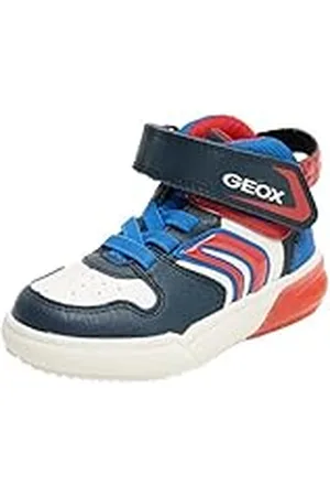 Geox J GRAYJAY Boy, Zapatillas para Niños, Navy/Red, 32 EU