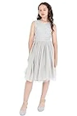 Maya Deluxe Vestido Midi para niñas con Lentejuelas adornadas para Fiesta, tutú, Damas de Honor, Boda con Lazo para cinturón, , 11-12 Años
