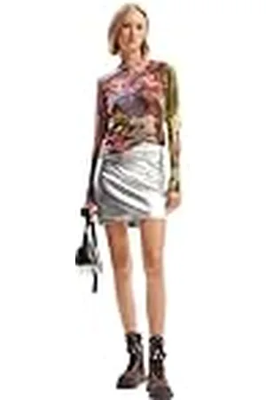 Desigual Jersey de Punto Plano para Mujer Sudadera, Material de Acabados, XS