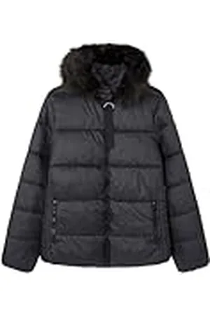 Springfield Chaqueta Corta con Bolsillos y Capucha con Pelo en Borde Acolchada Sorona Aura Repelente al Agua, , L para Mujer