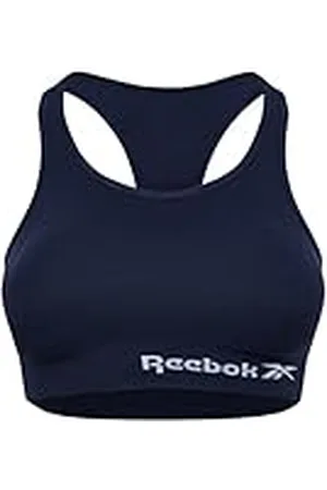 Reebok Damen Seamless Crop Top in Marineblau | Fitness-BH Mit Feuchtigkeitsableitungstechnologie Sujetado de Entrenamiento, Opaco, , S para Mujer