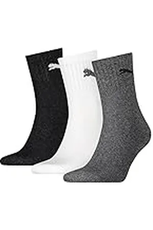 PUMA Short Crew 3P Unisex Calcetines, Grey/White/Black, 35-38 EU