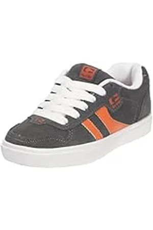 Globe Encore-Kids Gbkenco - Zapatillas de skate de cuero nobuck para niño, Gris (Grigio (Gris (Charcoal/Orange/White))), 13 UK Junior