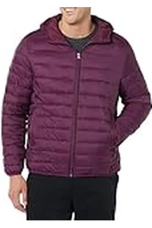 Amazon Chaqueta Acolchada con Capucha, Plegable, Ligera y Resistente a la Lluvia Hombre, , S
