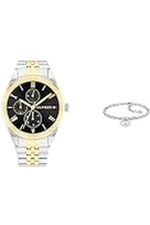 Tommy Hilfiger Reloj Analógico de Cuarzo multifunción para Mujer con Correa en Acero Inoxidable de Dos Tonos - 1782591 Pulsera para Mujer de Acero Inoxidable - 2780553